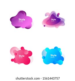 Set of beautiful flowing graphic elements. Design background with flowing shapes. Vector illustration. Can be used for advertising, marketing, presentation