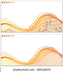 Set with beautiful flying waves