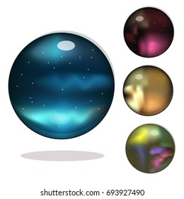 Set of beautiful galaxy gems.