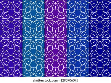Set of Beautiful Geometric Colorful Ornament. For Print On Fabric, Papper, Design, Scrapbook. Vector Illustration.