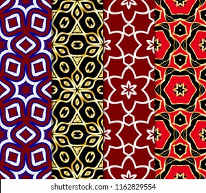 Set of Beautiful geometric ornament. seamless art-deco pattern. vector illustration. for design, wallpaper, invitation