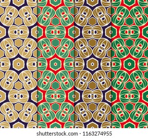 Set of Beautiful geometric ornament. seamless art-deco pattern. vector illustration. for design, wallpaper, invitation
