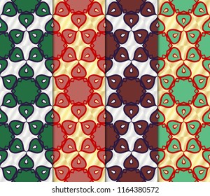 Set of Beautiful geometric ornament. seamless art-deco pattern. vector illustration. for design, wallpaper, invitation