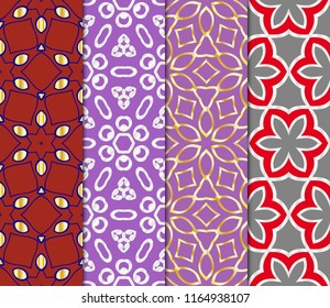 Set of Beautiful geometric ornament. seamless art-deco pattern. vector illustration. for design, wallpaper, invitation