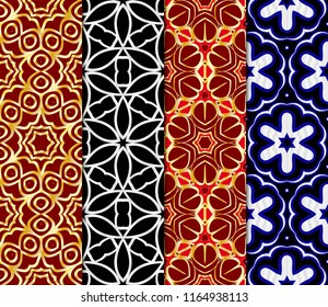 Set of Beautiful geometric ornament. seamless art-deco pattern. vector illustration. for design, wallpaper, invitation