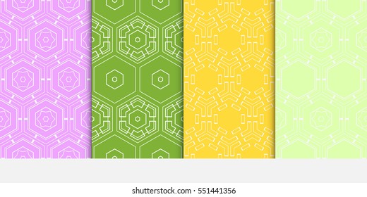 set of beautiful geometric pattern of hexagons. vector illustration. for design wallpaper, web page, banner, flyer.