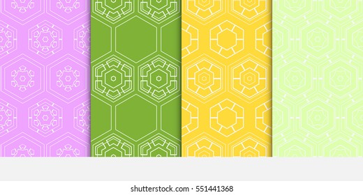 set of beautiful geometric pattern of hexagons. vector illustration. for design wallpaper, web page, banner, flyer.
