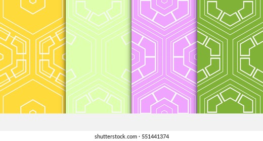 set of beautiful geometric pattern of hexagons. vector illustration. for design wallpaper, web page, banner, flyer.