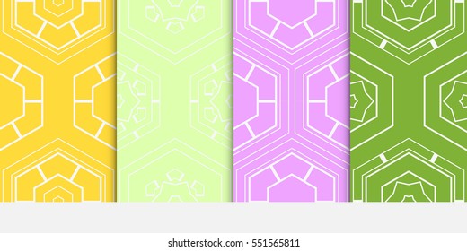 set of beautiful geometric pattern of hexagons. vector illustration. for design wallpaper, web page, banner, flyer.