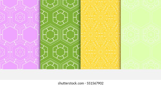 set of beautiful geometric pattern of hexagons. vector illustration. for design wallpaper, web page, banner, flyer.