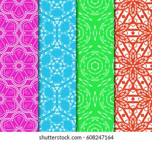 set of beautiful geometric seamless pattern of different geometric shapes. vector illustration.