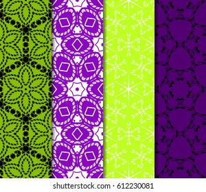 set of beautiful geometric seamless pattern of different geometric shapes. vector illustration.