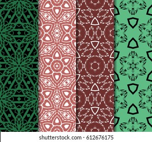 set of beautiful geometric seamless pattern of different geometric shapes. vector illustration.