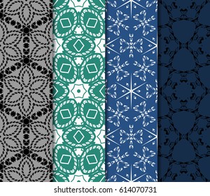 set of beautiful geometric seamless pattern of different geometric shapes. vector illustration.