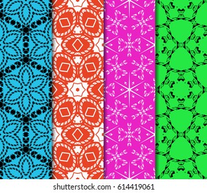 set of beautiful geometric seamless pattern of different geometric shapes. vector illustration.