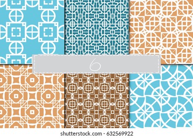 set of beautiful geometric seamless pattern of different geometric shapes. vector illustration.