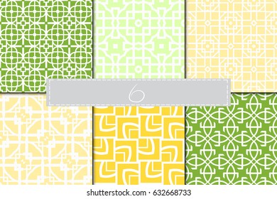 set of beautiful geometric seamless pattern of different geometric shapes. vector illustration.