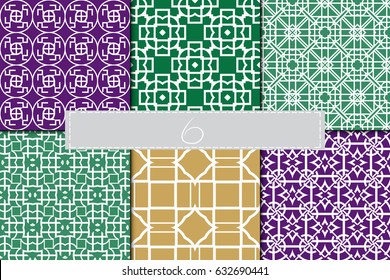 set of beautiful geometric seamless pattern of different geometric shapes. vector illustration.