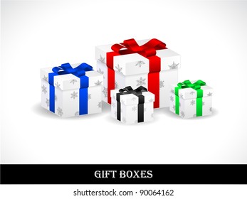 Set of beautiful gift boxes. Vector illustration