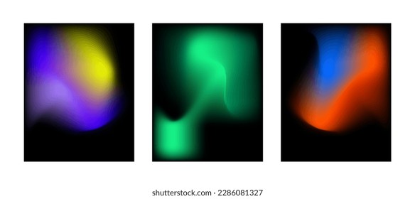 Set of beautiful gradation with gradient and black background