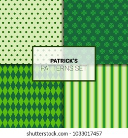 Hermosos Fondos Verdes Para El Día De Los Patrones Sin Sensación Con Ilustración Vectorial De Hojas De Shamrock