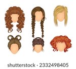 set of beautiful hair style