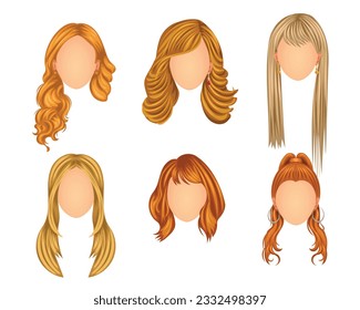 set of beautiful hair style