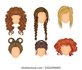 set of beautiful hair style