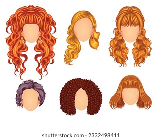 set of beautiful hair style
