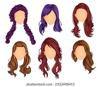 set of beautiful hair style