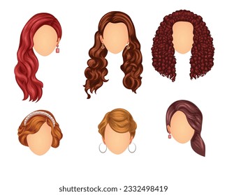 set of beautiful hair style