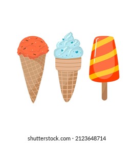 set of Beautiful ice cream vector illustration
