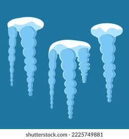 Set of beautiful icicles of different types