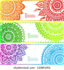 Set of Beautiful Indian ornament banners