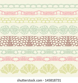 Set of beautiful lace vector trims. Can be used for use with backgrounds or scrap-booking.