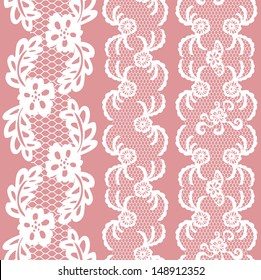 Set of beautiful lace vector trims. Can be used for use with backgrounds or scrap-booking. 