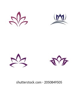 set of beautiful lotus flowers design illustration