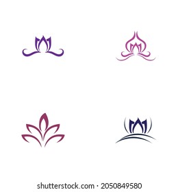 set of beautiful lotus flowers design illustration