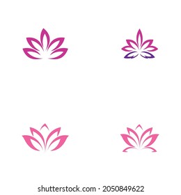 set of beautiful lotus flowers design illustration