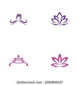 set of beautiful lotus flowers design illustration