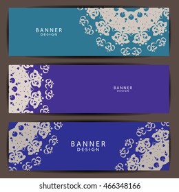Set of Beautiful mandala ornament banners design