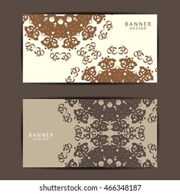 Set of Beautiful mandala ornament banners design