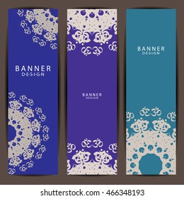 Set of Beautiful mandala ornament banners design