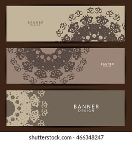 Set of Beautiful mandala ornament banners design