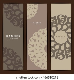 Set of Beautiful mandala ornament banners design