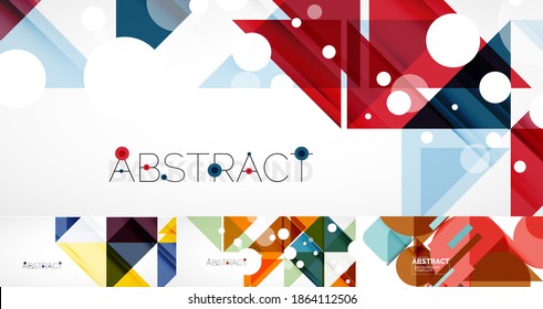 Set of beautiful minimal design geometric abstract backgrounds. Vector illustration for covers, banners, flyers and posters and other designs