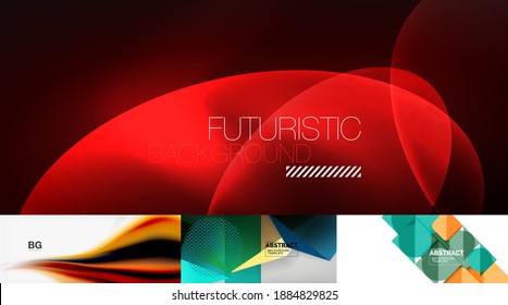 Set of beautiful minimal design geometric abstract backgrounds. Vector illustration for covers, banners, flyers and posters and other designs
