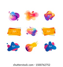 Set of beautiful multi-colored abstract dynamical shapes. Vector illustration. Can be used for advertising, marketing, presentation
