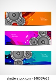 set of beautiful music header designs. vector illustration