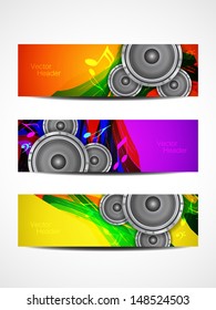 set of beautiful music header designs. vector illustration